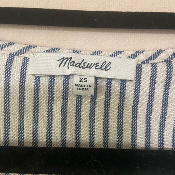 Madewell EUC novel stripe tie front v neck top size XS relaxed fit casual - Picture 5 of 5